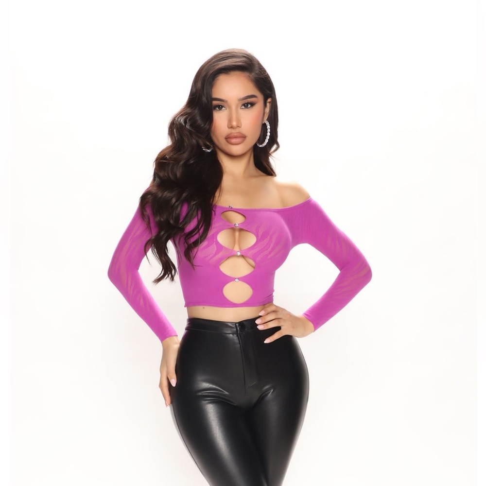 Fashion Nova Cut Out Top - Pink